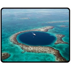 Great Blue Hole 1 Fleece Blanket (medium) 