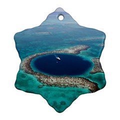 Great Blue Hole 1 Ornament (snowflake)  by trendistuff