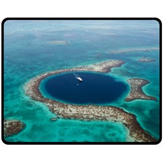 Great Blue Hole 1 Double Sided Fleece Blanket (medium) 