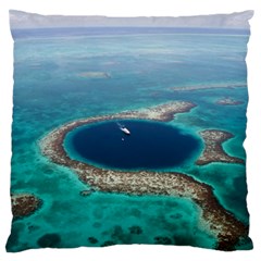 Great Blue Hole 1 Large Flano Cushion Cases (two Sides) 