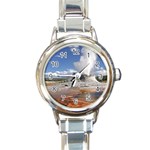 YELLOWSTONE CASTLE Round Italian Charm Watches