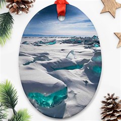 Turquoise Ice Ornament (oval)  by trendistuff