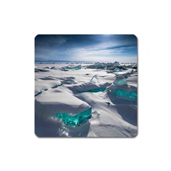 Turquoise Ice Square Magnet by trendistuff