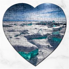 Turquoise Ice Jigsaw Puzzle (heart) by trendistuff