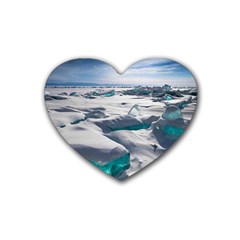 Turquoise Ice Heart Coaster (4 Pack)  by trendistuff