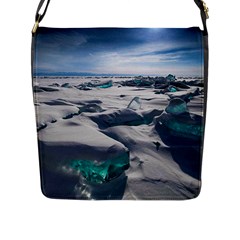 Turquoise Ice Flap Messenger Bag (l)  by trendistuff