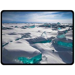 Turquoise Ice Double Sided Fleece Blanket (large)  by trendistuff