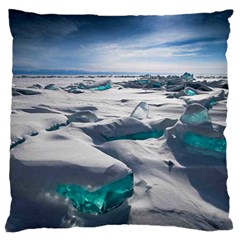 Turquoise Ice Large Flano Cushion Cases (one Side)  by trendistuff