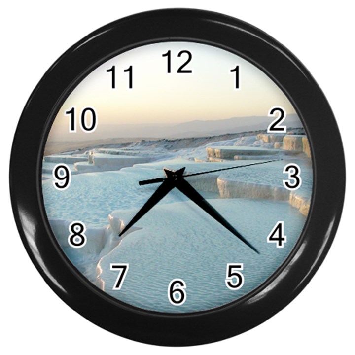 TRAVERTINE POOLS Wall Clocks (Black)