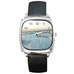 TRAVERTINE POOLS Square Metal Watches Front