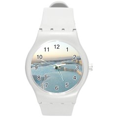 Travertine Pools Round Plastic Sport Watch (m) by trendistuff