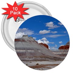 Petrified Forrest Tepees 3  Buttons (10 Pack)  by trendistuff