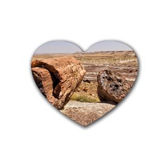 Petrified Desert Rubber Coaster (heart)  by trendistuff