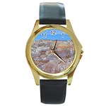 PAINTED DESERT Round Gold Metal Watches