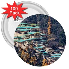 Huanglong Pools 3  Buttons (100 Pack) 