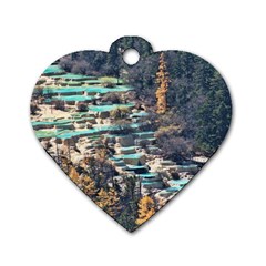 Huanglong Pools Dog Tag Heart (two Sides) by trendistuff