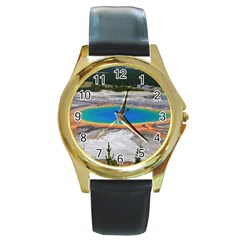 Grand Prismatic Round Gold Metal Watches