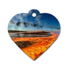 Fire River Dog Tag Heart (one Side) by trendistuff