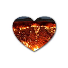 Door To Hell Rubber Coaster (heart)  by trendistuff