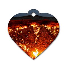 Door To Hell Dog Tag Heart (two Sides) by trendistuff