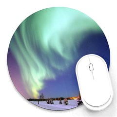 Aurora Borealis Round Mousepads by trendistuff