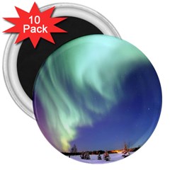 Aurora Borealis 3  Magnets (10 Pack) 