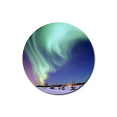 Aurora Borealis Rubber Round Coaster (4 Pack)  by trendistuff