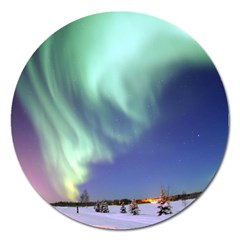 Aurora Borealis Magnet 5  (round) by trendistuff