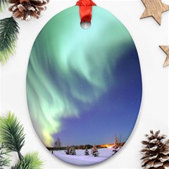 Aurora Borealis Oval Ornament (two Sides) by trendistuff