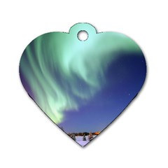 Aurora Borealis Dog Tag Heart (two Sides) by trendistuff