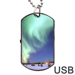 Aurora Borealis Dog Tag Usb Flash (one Side)