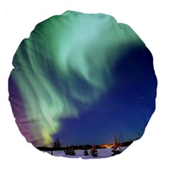 Aurora Borealis Large 18  Premium Round Cushions by trendistuff