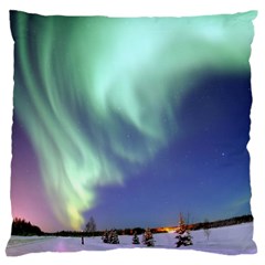 Aurora Borealis Large Flano Cushion Cases (two Sides) 