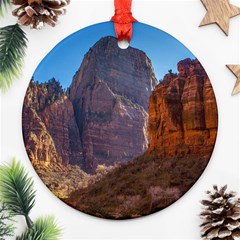 Zion National Park Round Ornament (two Sides)  by trendistuff