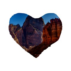 Zion National Park Standard 16  Premium Flano Heart Shape Cushions