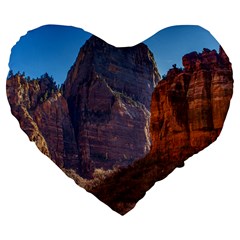 Zion National Park Large 19  Premium Flano Heart Shape Cushions