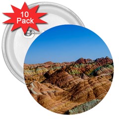 Zhangye Danxia 3  Buttons (10 Pack)  by trendistuff