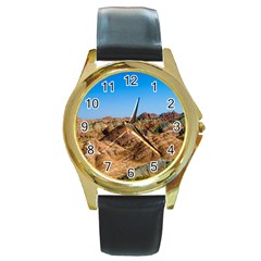 Zhangye Danxia Round Gold Metal Watches by trendistuff