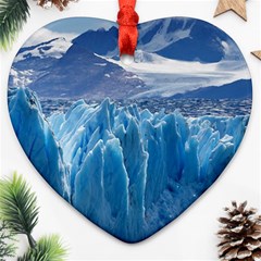 Upsala Glacier Heart Ornament (2 Sides) by trendistuff