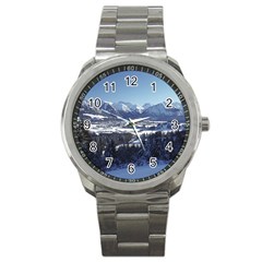 Snowy Mountains Sport Metal Watches by trendistuff