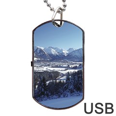 Snowy Mountains Dog Tag Usb Flash (one Side)