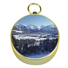 Snowy Mountains Gold Compasses