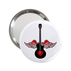 Flying Heart Guitar 2 25  Handbag Mirror by waywardmuse