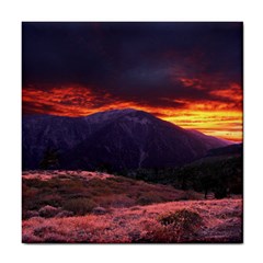 San Gabriel Mountain Sunset Tile Coasters by trendistuff