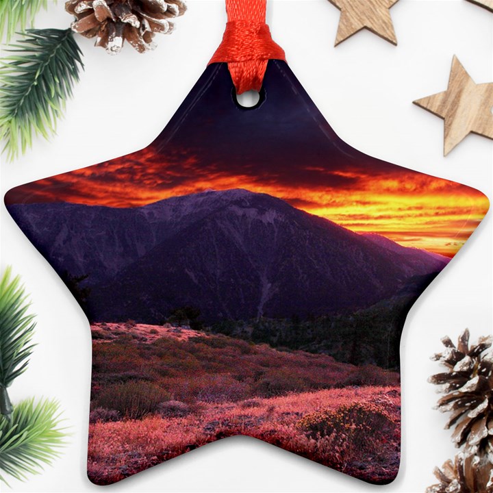 SAN GABRIEL MOUNTAIN SUNSET Ornament (Star) 