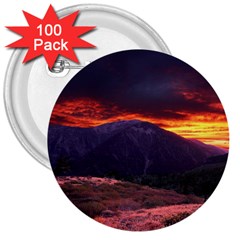 San Gabriel Mountain Sunset 3  Buttons (100 Pack) 