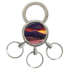 San Gabriel Mountain Sunset 3-ring Key Chains by trendistuff