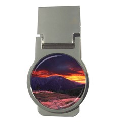 San Gabriel Mountain Sunset Money Clips (round)  by trendistuff