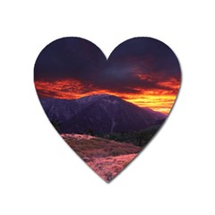 San Gabriel Mountain Sunset Heart Magnet by trendistuff