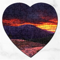 San Gabriel Mountain Sunset Jigsaw Puzzle (heart) by trendistuff